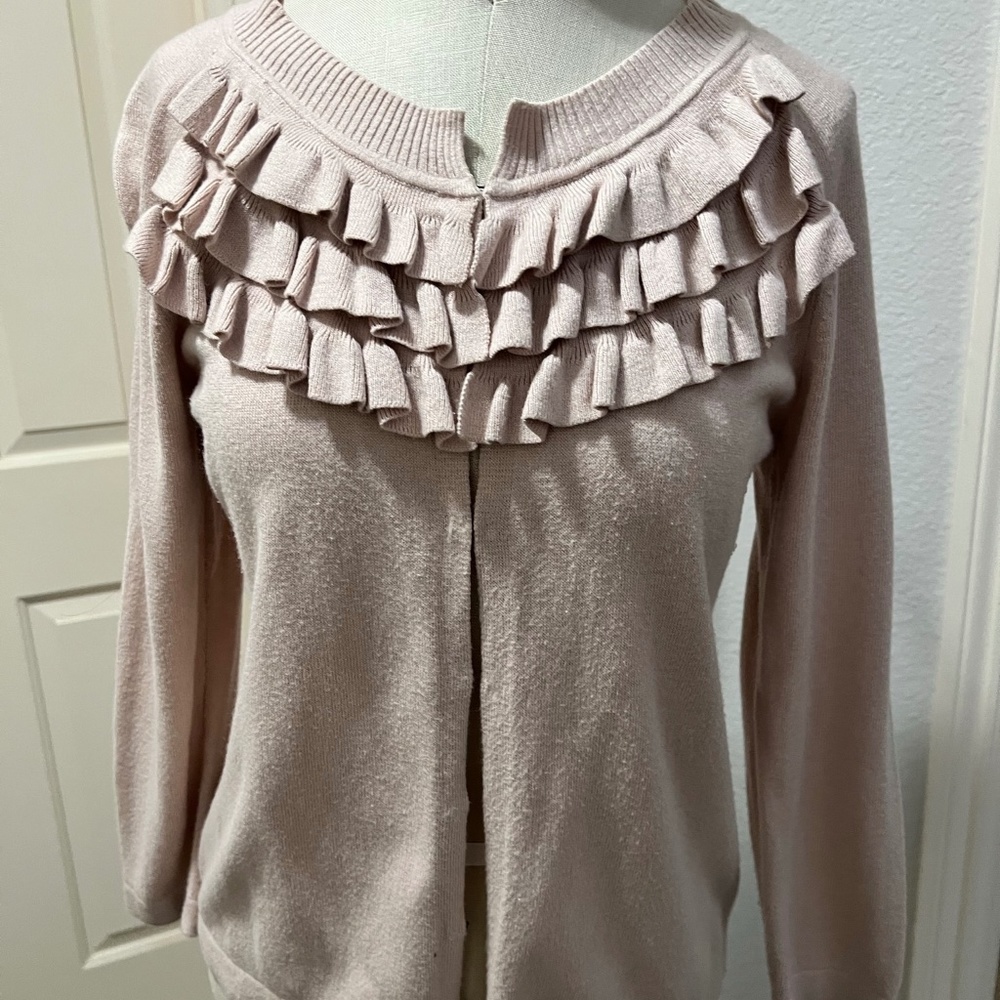 Banana Republic Light Pink 3/4 sleeve Cardigan Sweater